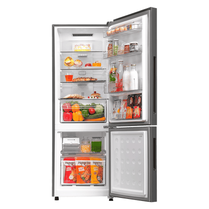 Haier HRB-2872I 237 Litres 2 Star Frost Free Double Door Bottom Mount Convertible Refrigerator with Turbo Icing Technology (HRB-2872IBGB-P, GE Black)