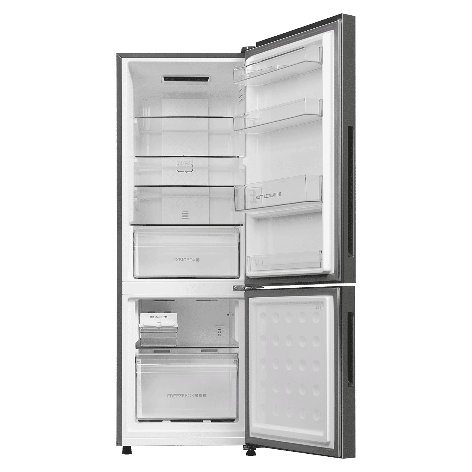 Haier HRB-2872I 237 Litres 2 Star Frost Free Double Door Bottom Mount Convertible Refrigerator with Turbo Icing Technology (HRB-2872IBGB-P, GE Black)