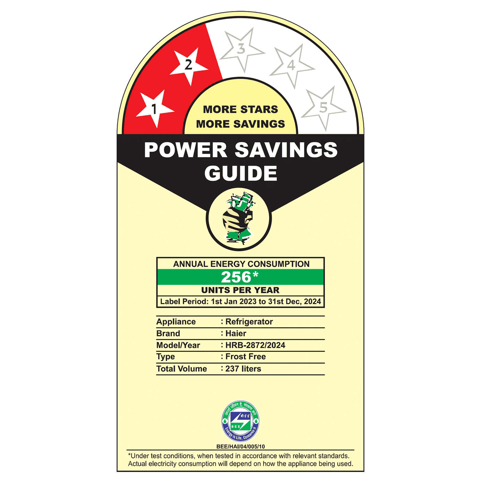 Haier HRB-2872I 237 Litres 2 Star Frost Free Double Door Bottom Mount Convertible Refrigerator with Turbo Icing Technology (HRB-2872IBGB-P, GE Black)