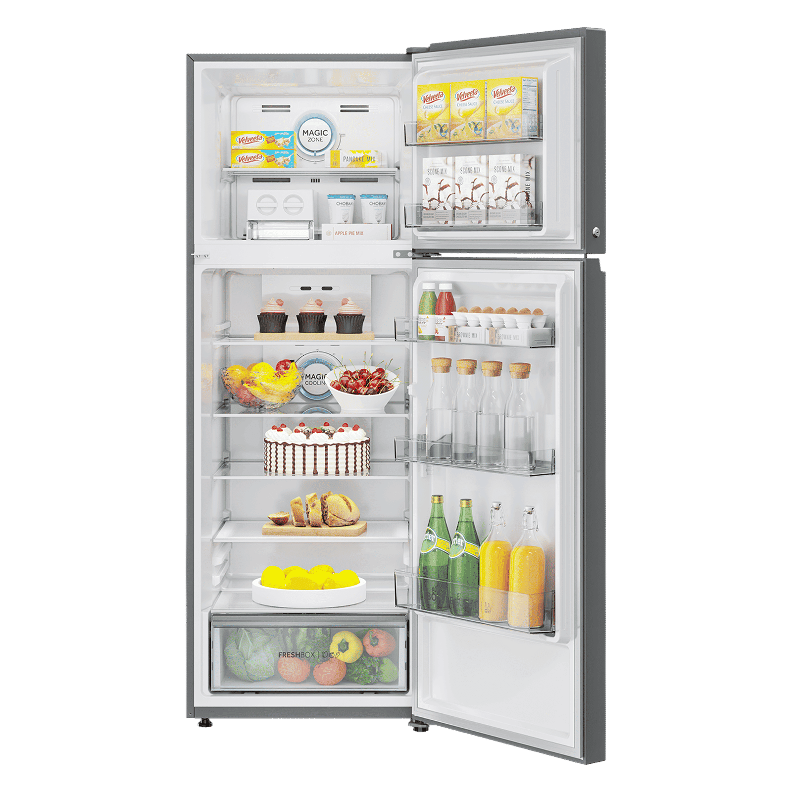 Haier HRF-3782 328 Litres 2 Star Frost Free Double Door Convertible Refrigerator with One Hour Icing Technology (HRF-3782BNS-P, Nickel Steel)