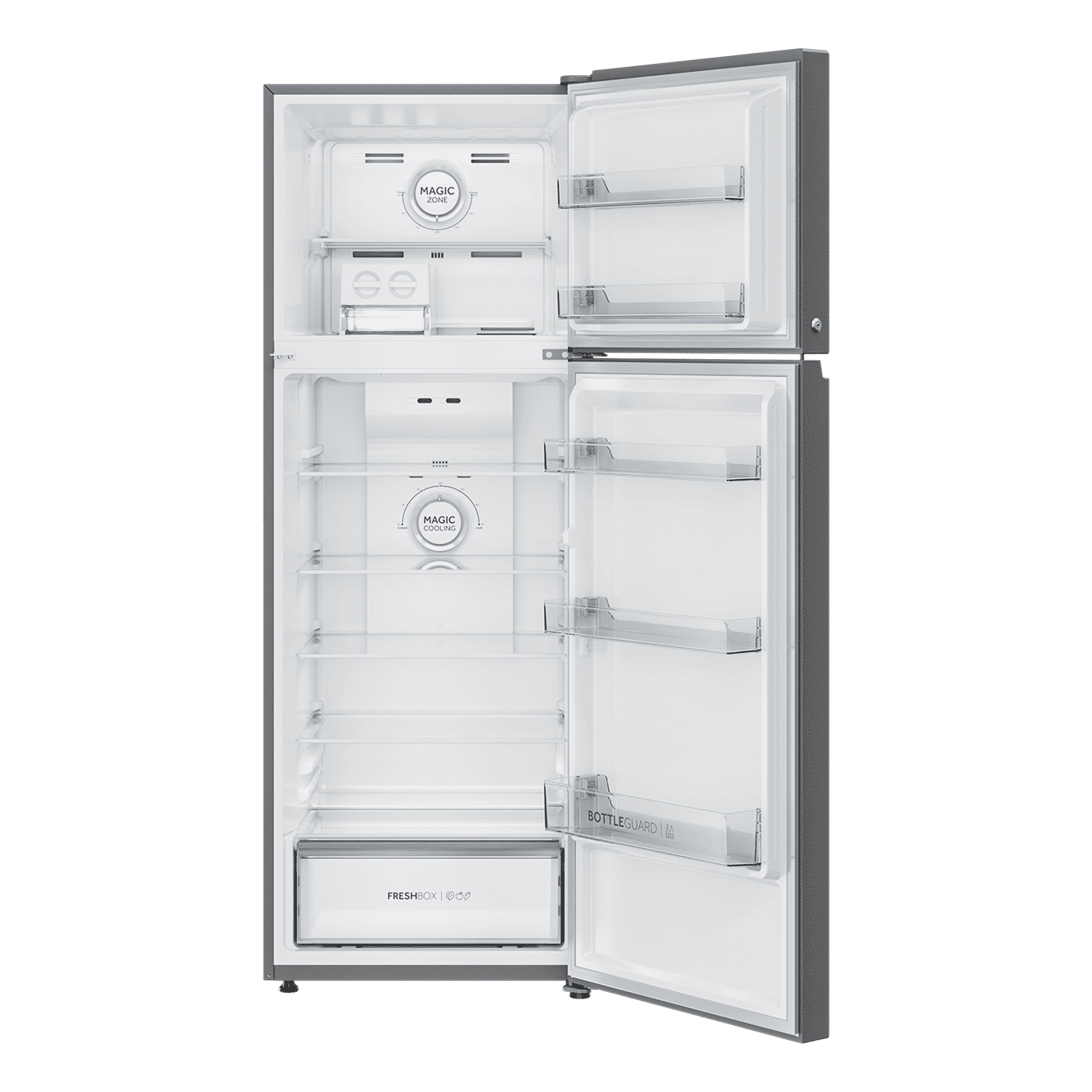 Haier HRF-3782 328 Litres 2 Star Frost Free Double Door Convertible Refrigerator with One Hour Icing Technology (HRF-3782BNS-P, Nickel Steel)
