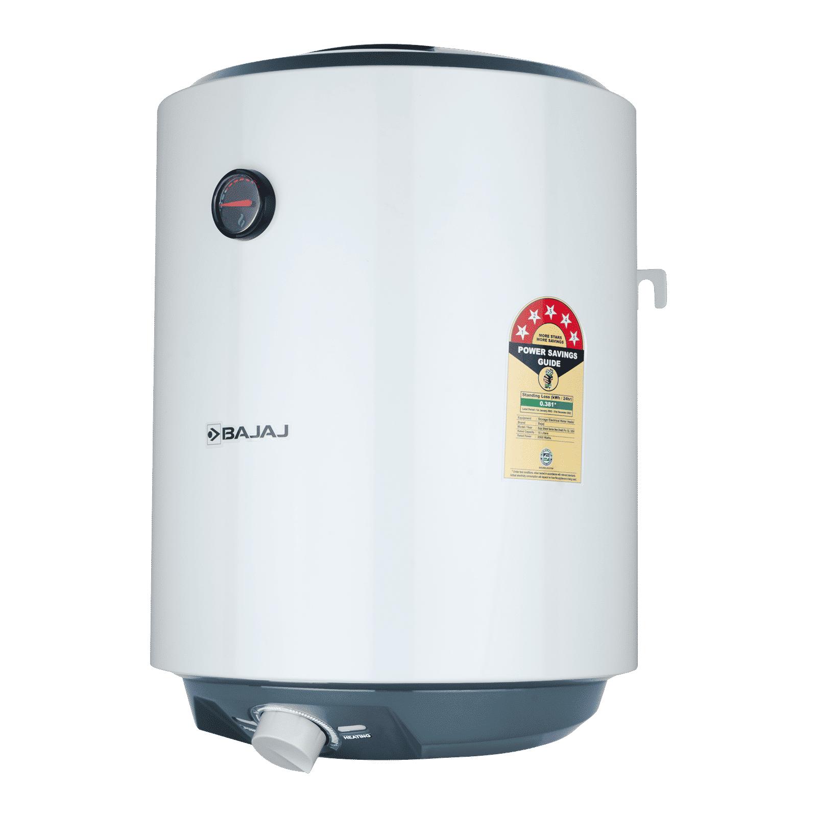 BAJAJ Shield New Shakti Pro 15 Litre Vertical Storage Geyser with Swirlflow Technology (White)
