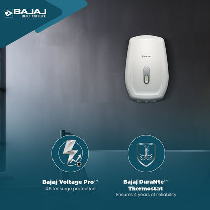BAJAJ Shield Aerono 3 Litre Vertical Instant Geyser with Shock Resistance (White)
