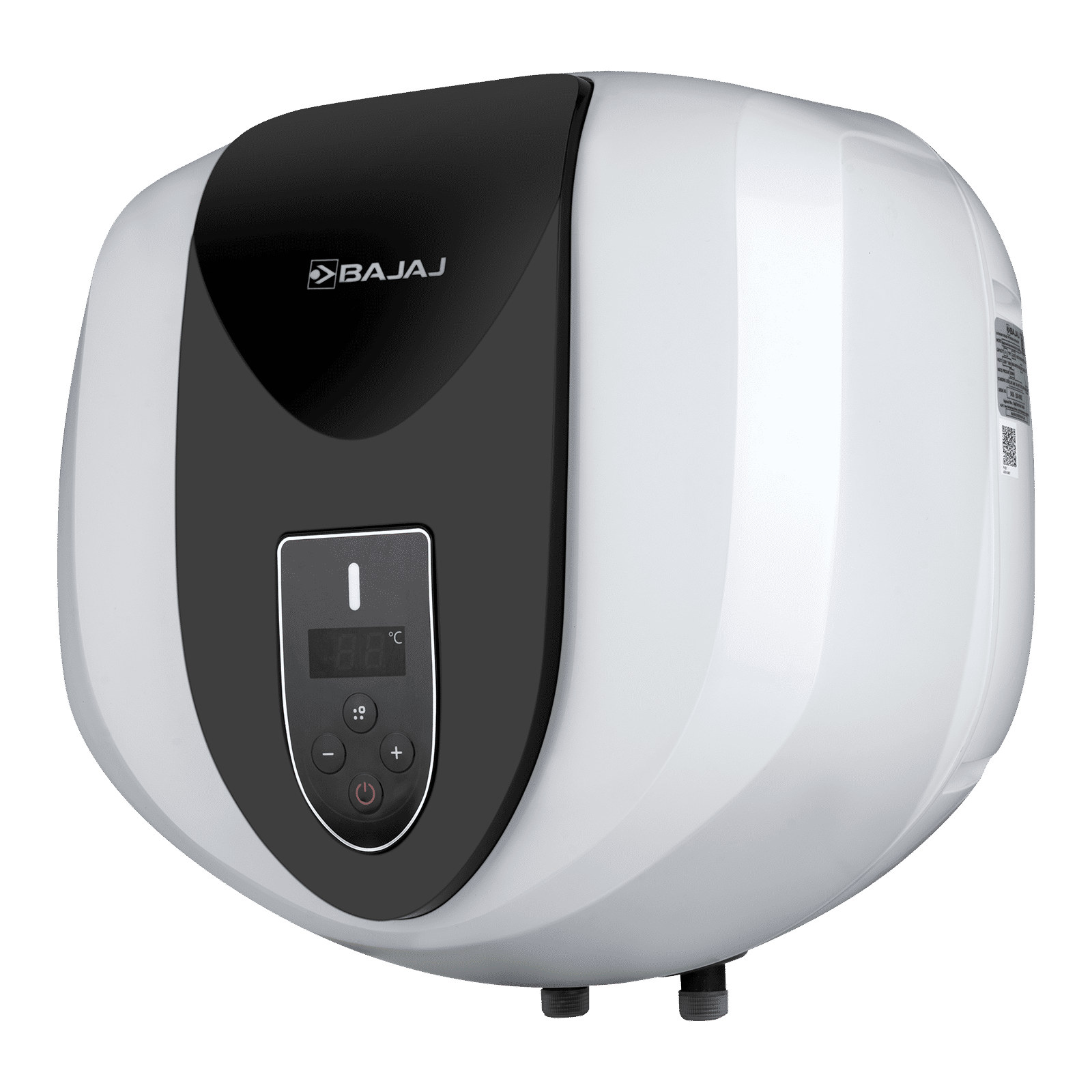 BAJAJ Eternal Pentacle Digi 15 Litre 5 Star Vertical Storage Geyser with Swirlflow Technology (White & Black)