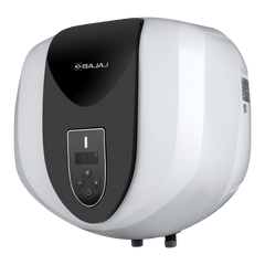 BAJAJ Eternal Pentacle Digi 15 Litre 5 Star Vertical Storage Geyser with Swirlflow Technology (White & Black)