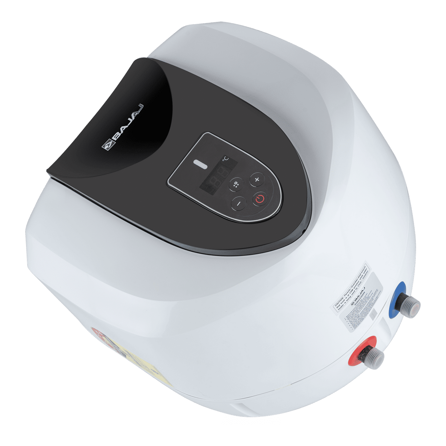 BAJAJ Eternal Pentacle Digi 15 Litre 5 Star Vertical Storage Geyser with Swirlflow Technology (White & Black)