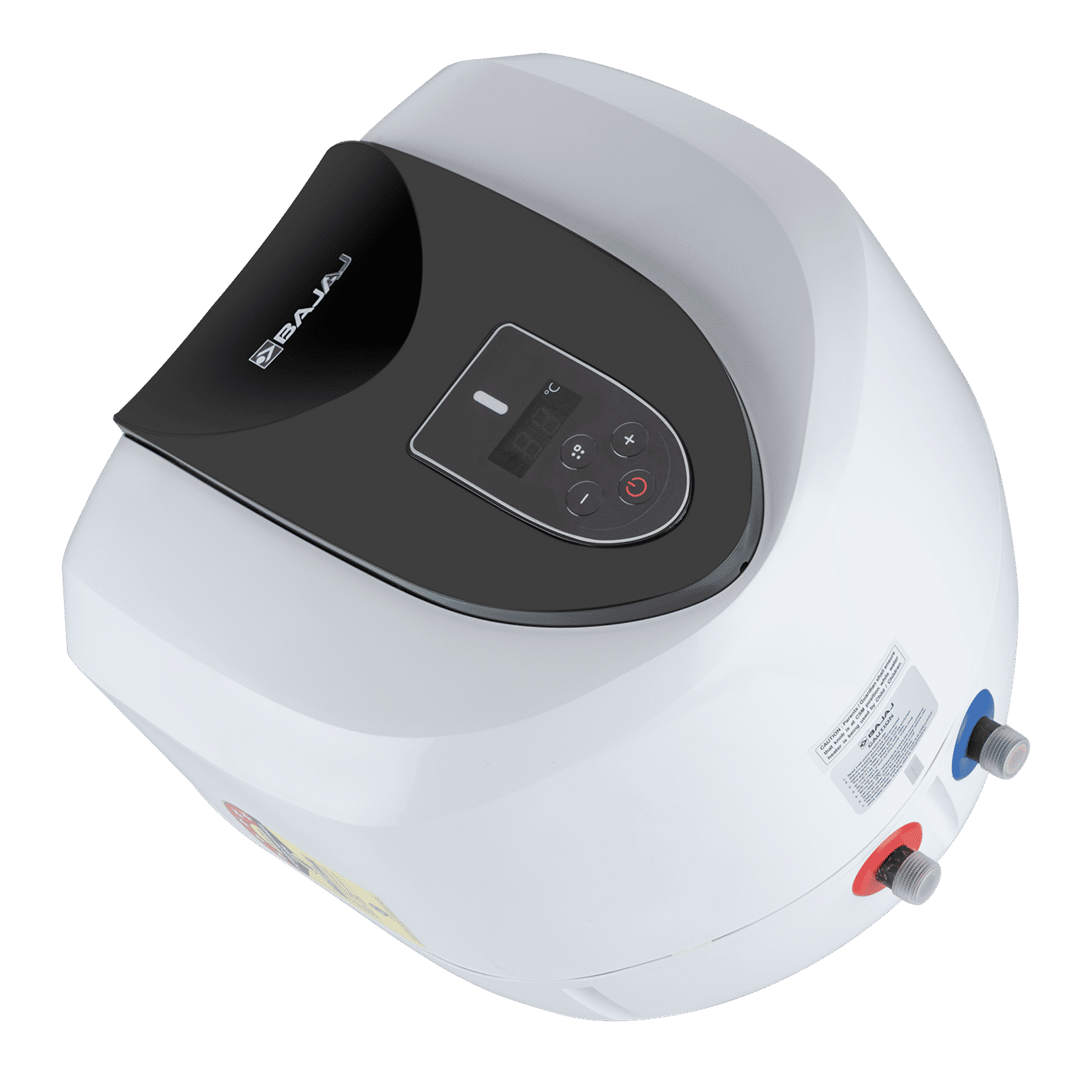 BAJAJ Eternal Pentacle Digi 15 Litre 5 Star Vertical Storage Geyser with Swirlflow Technology (White & Black)