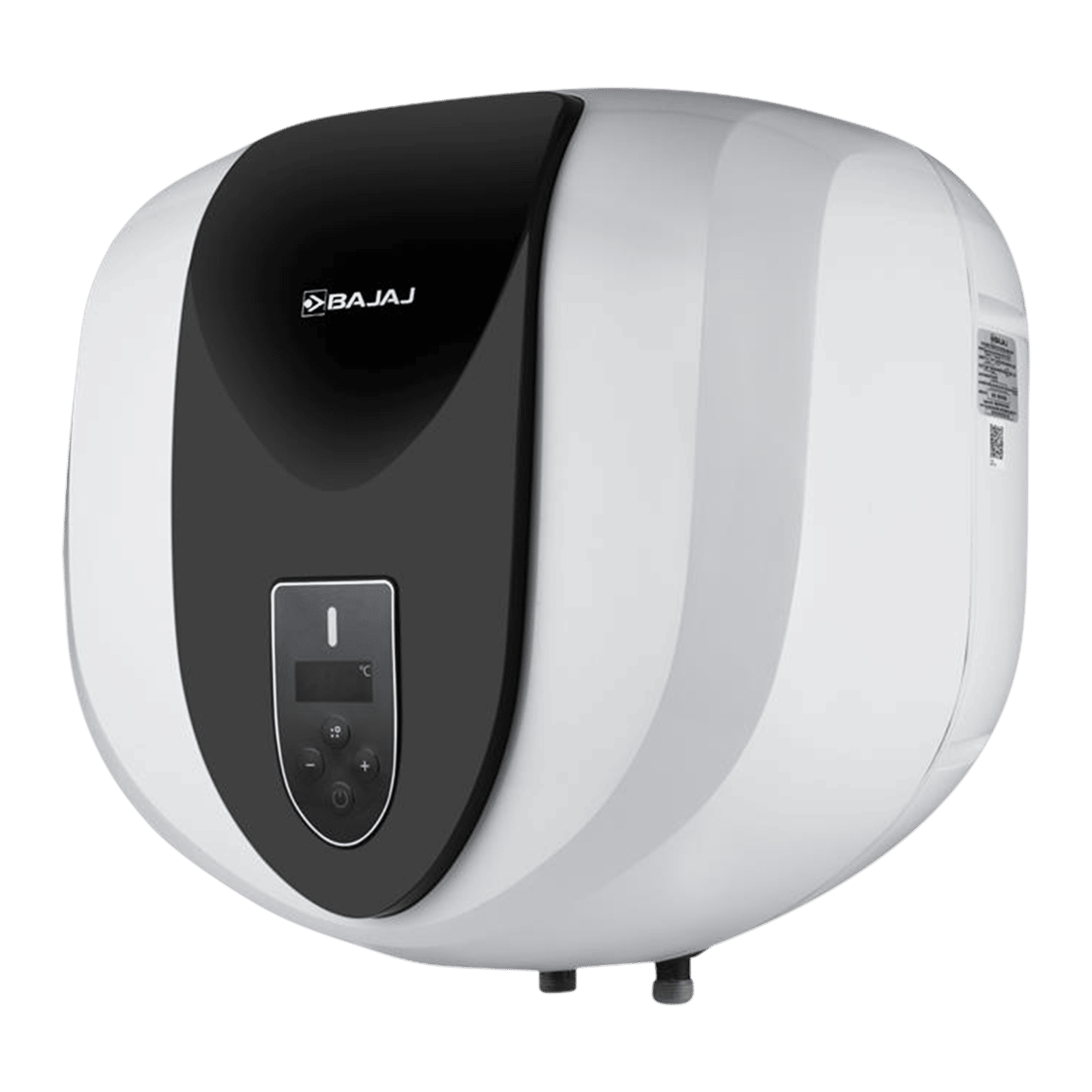 BAJAJ Eternal Pentacle Digi 25 Litre 5 Star Vertical Storage Geyser with Swirlflow Technology (White & Black)