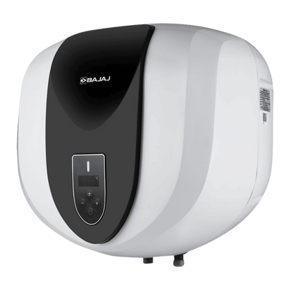 BAJAJ Eternal Pentacle Digi 25 Litre 5 Star Vertical Storage Geyser with Swirlflow Technology (White & Black)