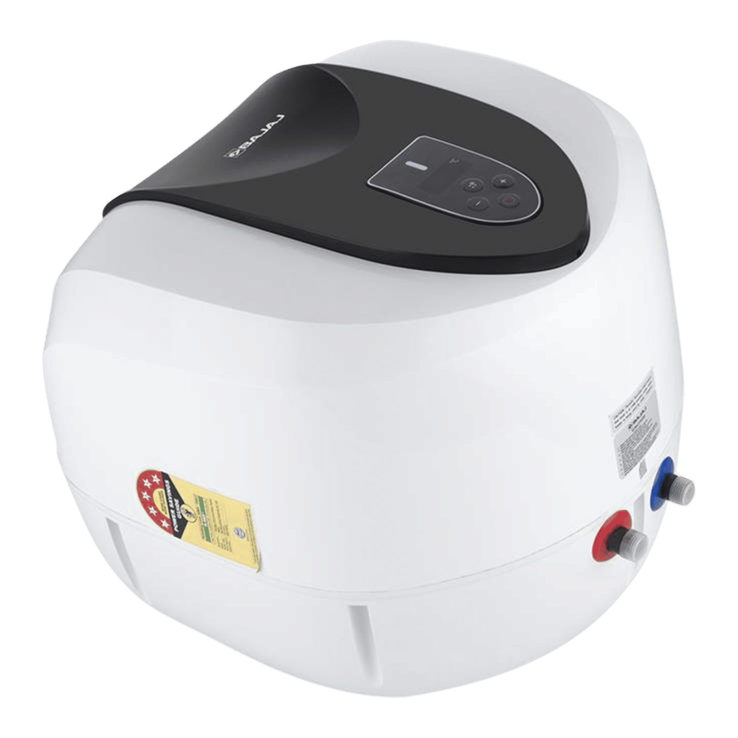 BAJAJ Eternal Pentacle Digi 25 Litre 5 Star Vertical Storage Geyser with Swirlflow Technology (White & Black)