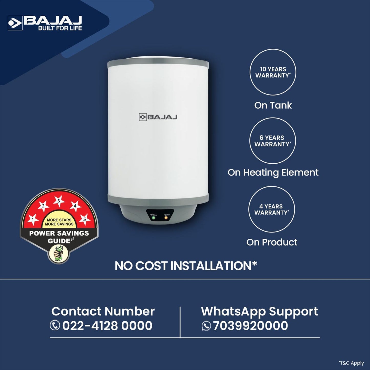 BAJAJ Shield Crest Plus 25 Litre 5 Star Vertical Storage Geyser with Swirlflow Technology (White & Grey)