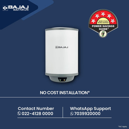 BAJAJ Shield Crest Plus 25 Litre 5 Star Vertical Storage Geyser with Swirlflow Technology (White & Grey)