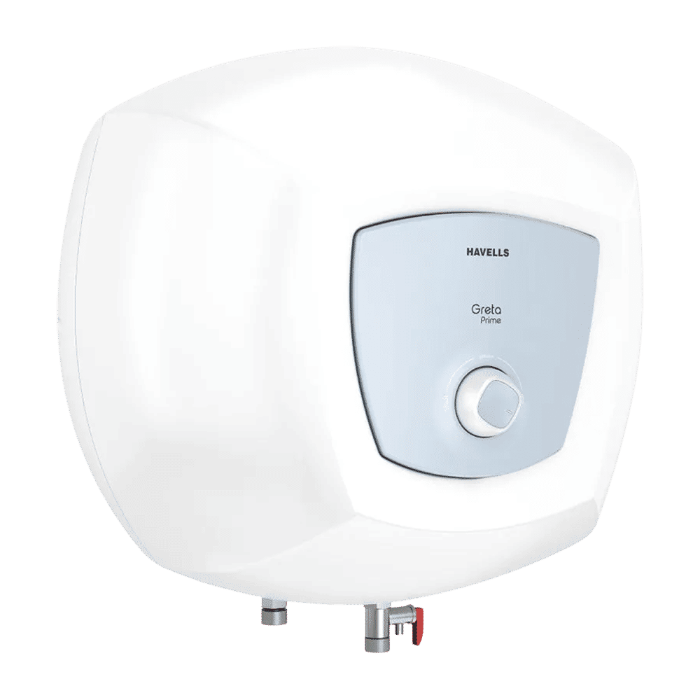 HAVELLS Greta Prime 15 Litre 5 Star Vertical Storage Geyser with Whirlflow Technology (White & Blue)