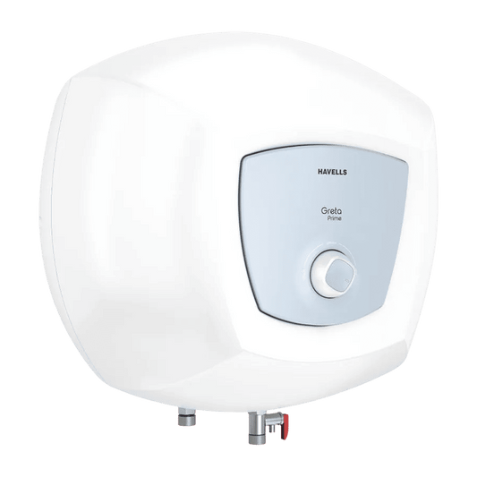 HAVELLS Greta Prime 15 Litre 5 Star Vertical Storage Geyser with Whirlflow Technology (White & Blue)