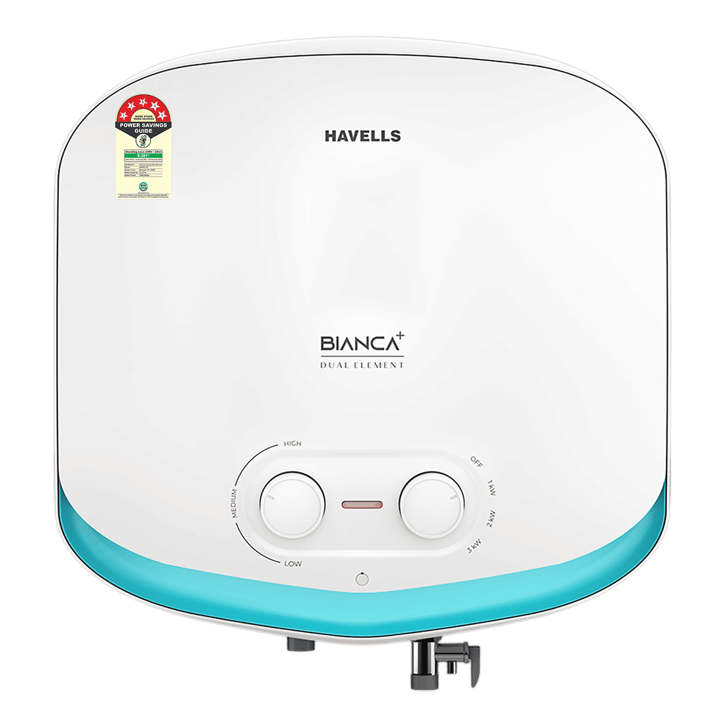 HAVELLS Bianca+ 15 Litre 5 Star Storage Geyser with Whirlflow Technology (Blue)