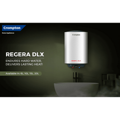 Crompton Regera DLX 15 Litre 5 Star Vertical Storage Geyser with Anti Scale Technology (Blue & White)