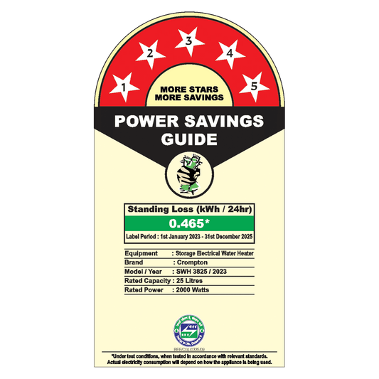 Crompton Regera DLX 25 Litre 5 Star Vertical Storage Geyser with Anti Scale Technology (Blue & White)