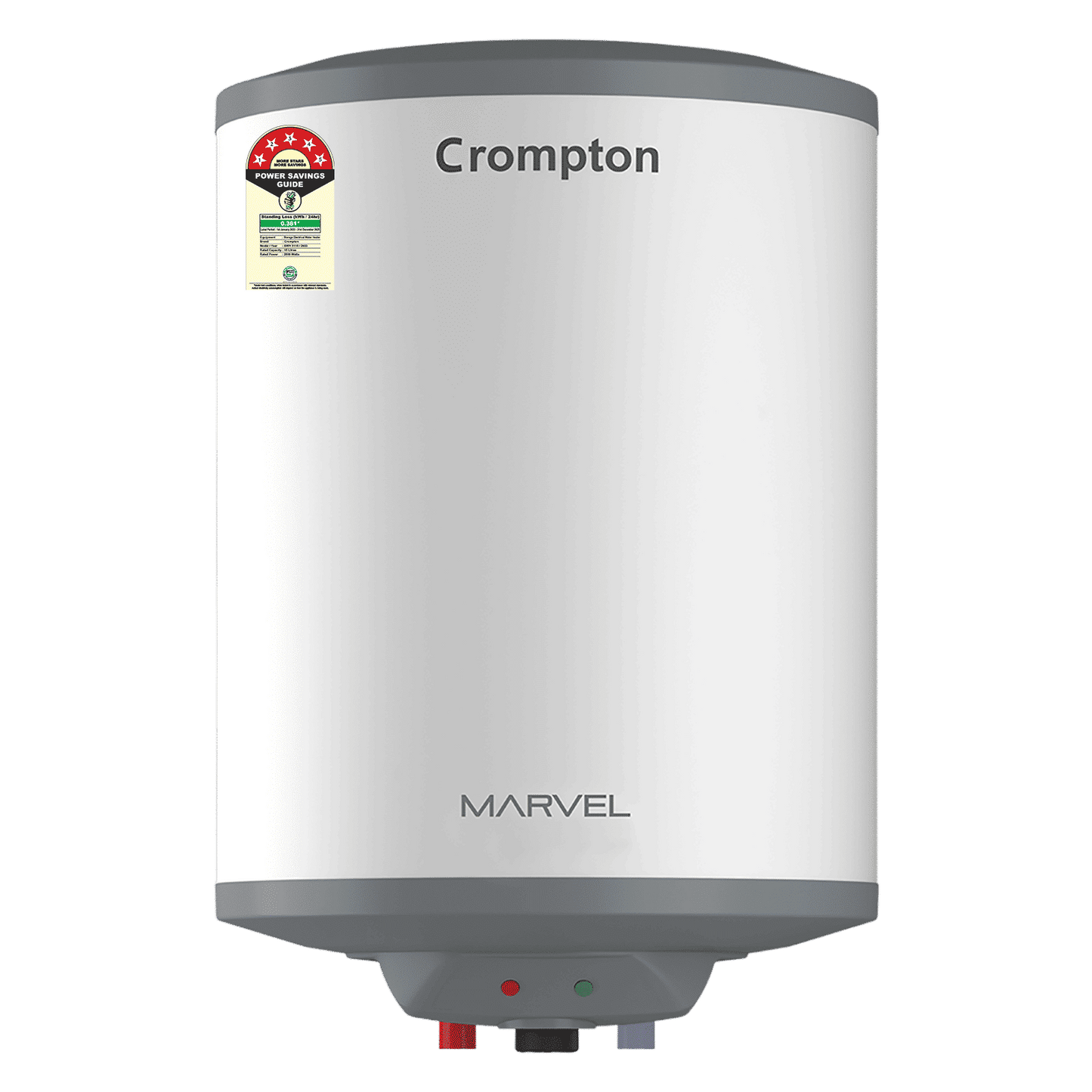 Crompton Marvel 15 Litre Vertical Storage Geyser with Anti-Scale Technology (White)