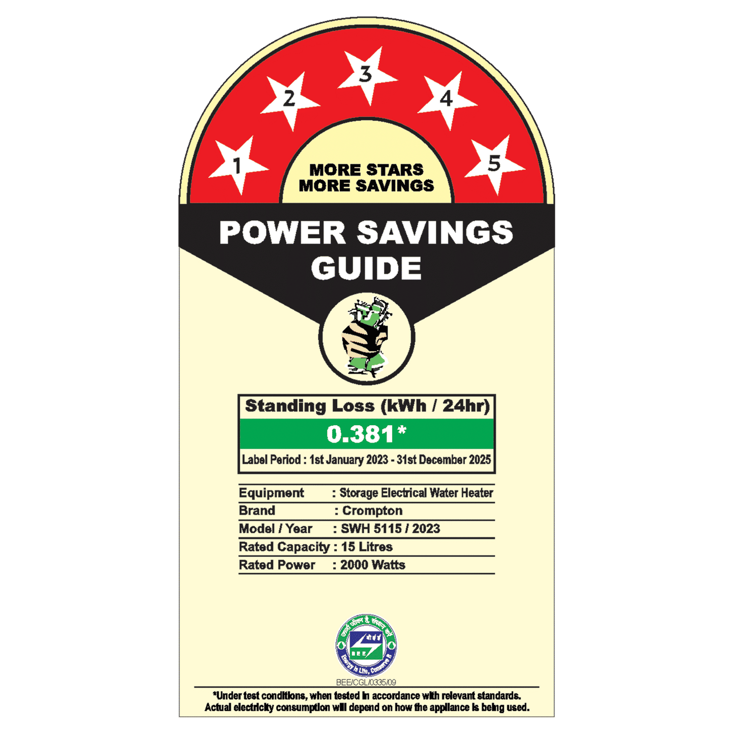 Crompton Marvel 15 Litre Vertical Storage Geyser with Anti-Scale Technology (White)