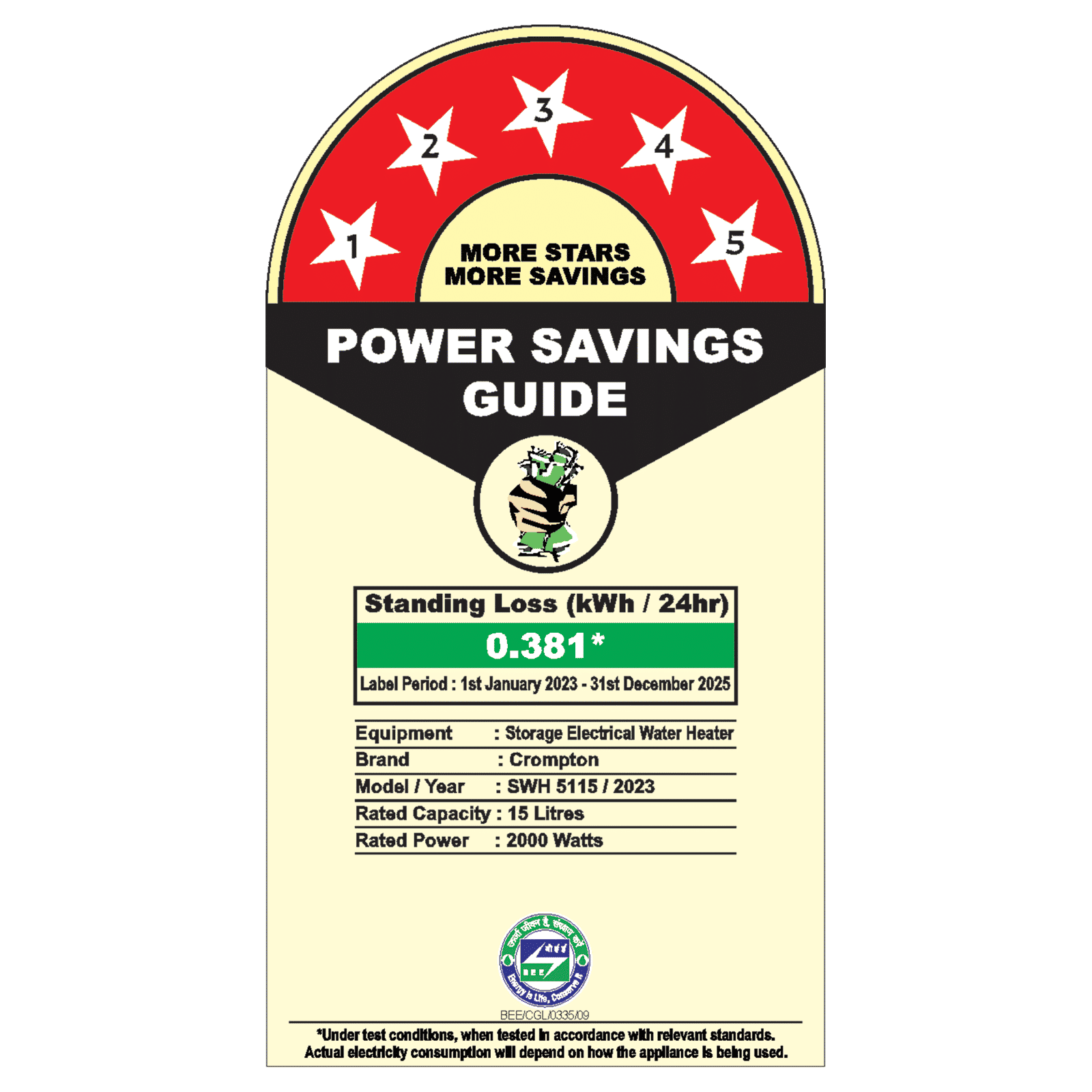 Crompton Marvel 15 Litre Vertical Storage Geyser with Anti-Scale Technology (White)