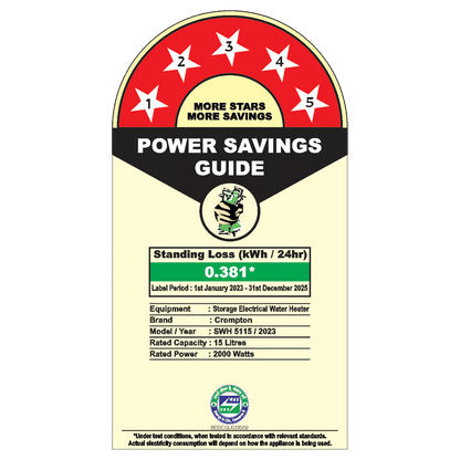 Crompton Marvel 15 Litre Vertical Storage Geyser with Anti-Scale Technology (White)