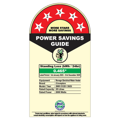 Crompton Marvel 25 Litre Vertical Storage Geyser with Anti-Scale Technology (White)