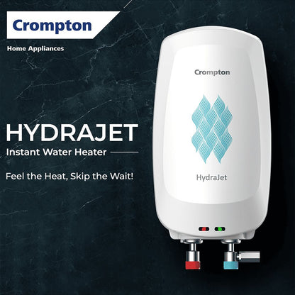 Crompton HydraJet 5 Litre Vertical Instant Geyser with Anti Scale Technology (White)