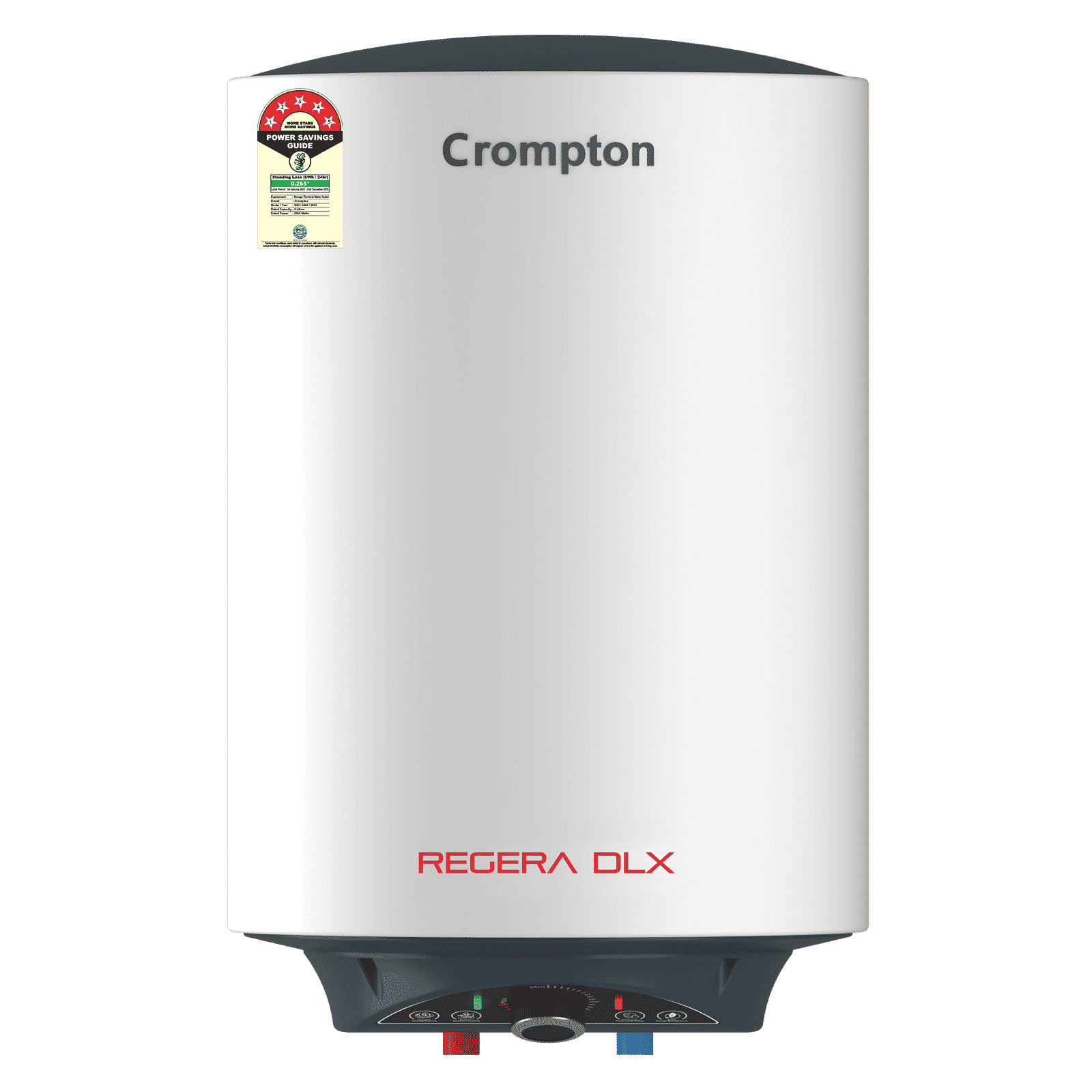 Crompton Regera DLX 6 Litre 5 Star Vertical Storage Geyser with Anti Scale Technology (Blue & White)