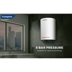 Crompton Regera DLX 6 Litre 5 Star Vertical Storage Geyser with Anti Scale Technology (Blue & White)