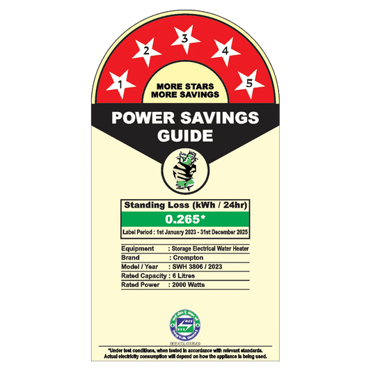 Crompton Regera DLX 6 Litre 5 Star Vertical Storage Geyser with Anti Scale Technology (Blue & White)