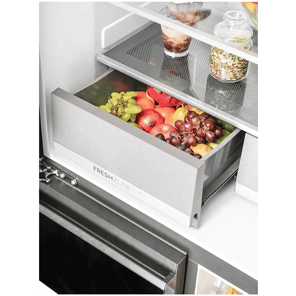 Haier 630 Litres Frost Free French Door Smart Wifi Enabled Refrigerator with Motion Sensor (HRB-700KGU1, Black Glass)