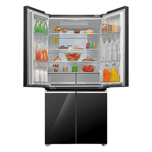 Haier 630 Litres Frost Free French Door Smart Wifi Enabled Refrigerator with Motion Sensor (HRB-700KGU1, Black Glass)