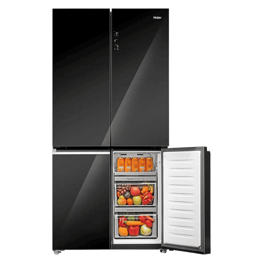 Haier 630 Litres Frost Free French Door Smart Wifi Enabled Refrigerator with Motion Sensor (HRB-700KGU1, Black Glass)