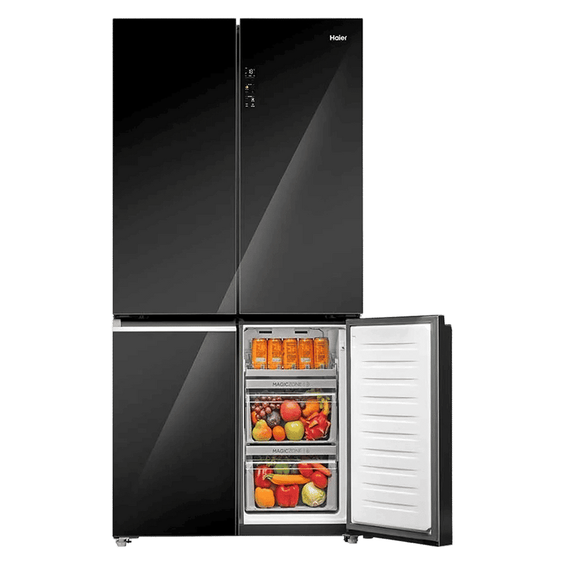 Haier 630 Litres Frost Free French Door Smart Wifi Enabled Refrigerator with Motion Sensor (HRB-700KGU1, Black Glass)