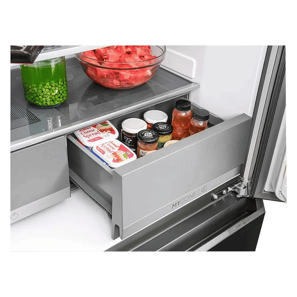 Haier 630 Litres Frost Free French Door Smart Wifi Enabled Refrigerator with Motion Sensor (HRB-700KGU1, Black Glass)