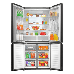 Haier 630 Litres Frost Free French Door Smart Wifi Enabled Refrigerator with Motion Sensor (HRB-700KGU1, Black Glass)