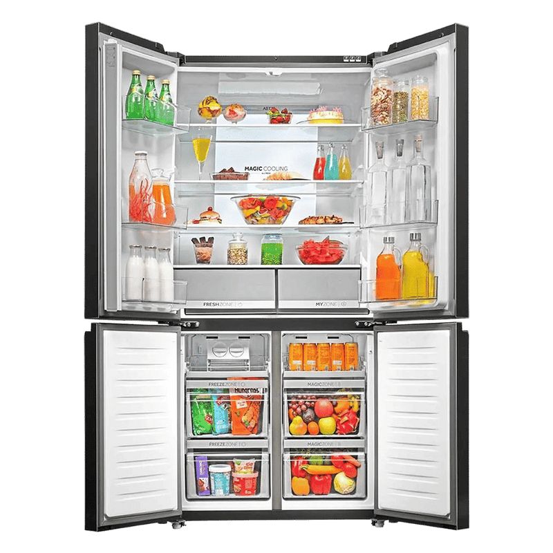 Haier 630 Litres Frost Free French Door Smart Wifi Enabled Refrigerator with Motion Sensor (HRB-700KGU1, Black Glass)