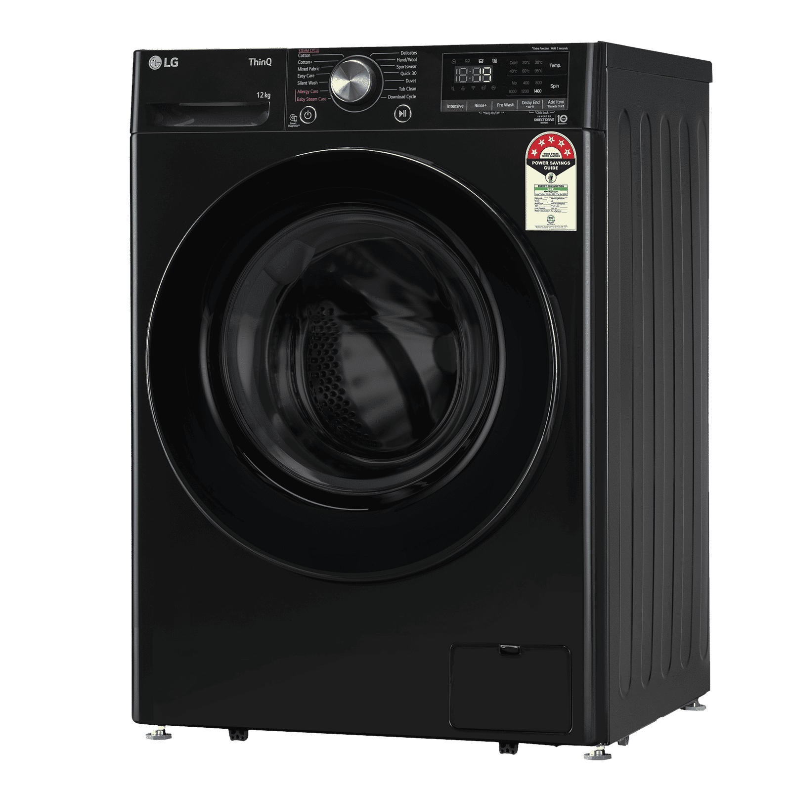 LG 12 kg 5 Star Wi-Fi Inverter Fully Automatic Front Load Washing Machine (Vivace Premium, FHP1412Z5O, 6 Motion DD, Onyx Black)