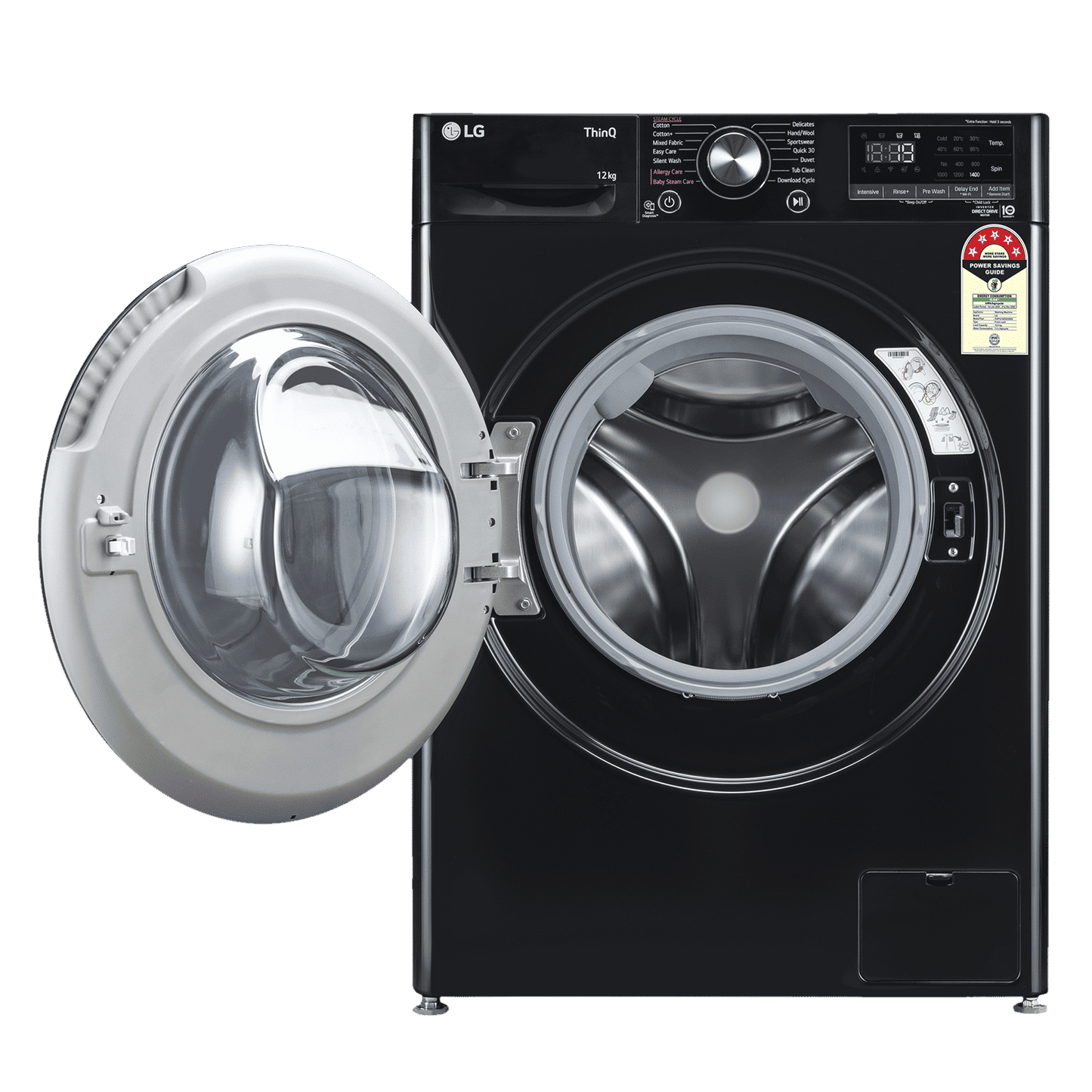 LG 12 kg 5 Star Wi-Fi Inverter Fully Automatic Front Load Washing Machine (Vivace Premium, FHP1412Z5O, 6 Motion DD, Onyx Black)