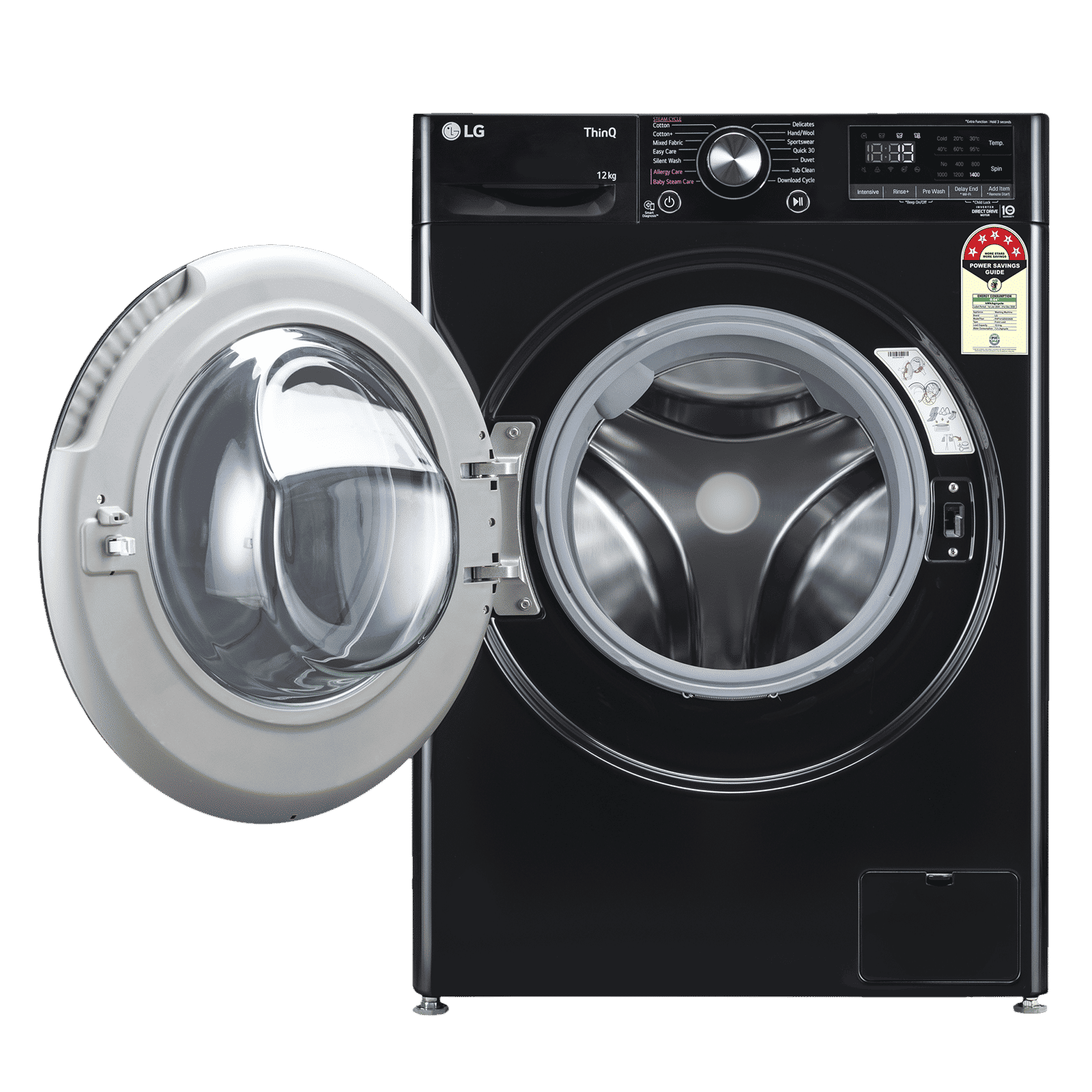 LG 12 kg 5 Star Wi-Fi Inverter Fully Automatic Front Load Washing Machine (Vivace Premium, FHP1412Z5O, 6 Motion DD, Onyx Black)