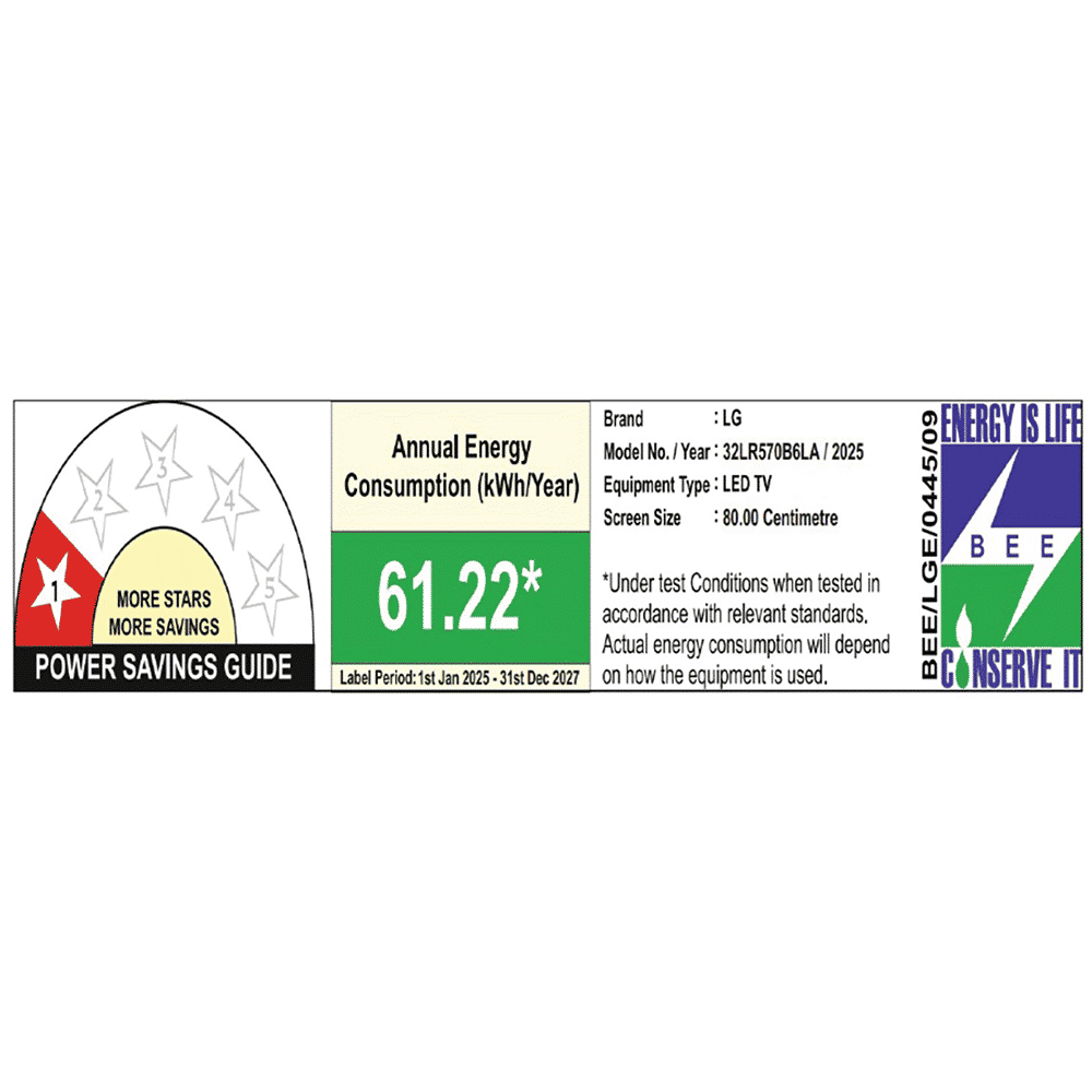 LG LR57 81.28 cm (32 inch) HD LED Smart WebOS TV with Dynamic Tone Mapping (2025 model)