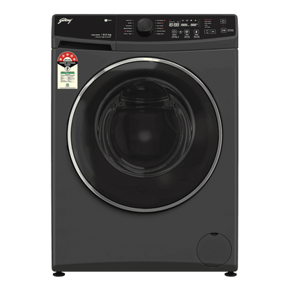 Godrej 8 kg 5 Star Fully Automatic Front Load Washing Machine (Regalis, Zero Pressure Technology, Metallic Black)