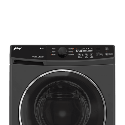 Godrej 8 kg 5 Star Fully Automatic Front Load Washing Machine (Regalis, Zero Pressure Technology, Metallic Black)