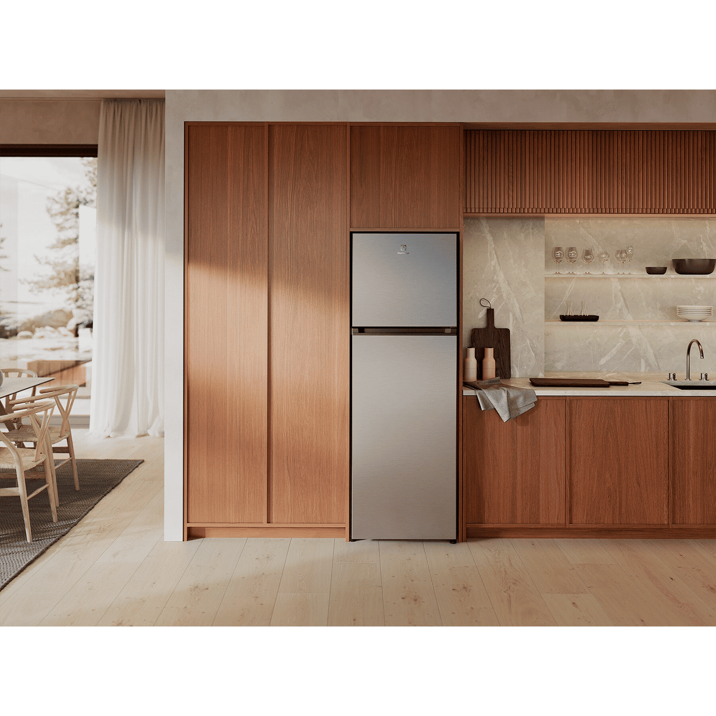 Electrolux 700 Series 341 Litres 1 Star Frost Free Double Door Refrigerator with AI AutoSense (ETM3400L-S, Silver)