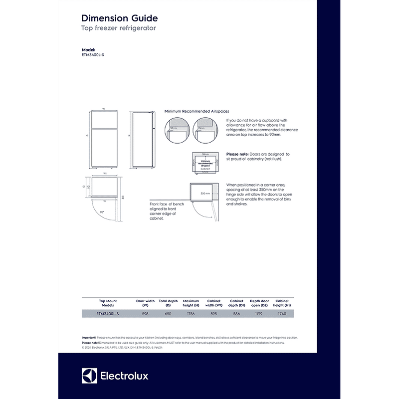 Electrolux 700 Series 341 Litres 1 Star Frost Free Double Door Refrigerator with AI AutoSense (ETM3400L-B, Matt Charcoal Black)