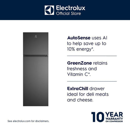 Electrolux 700 Series 341 Litres 1 Star Frost Free Double Door Refrigerator with AI AutoSense (ETM3400L-B, Matt Charcoal Black)