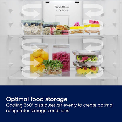 Electrolux 700 Series 431 Litres 1 Star Frost Free Double Door Refrigerator with AI AutoSense (ETM4302C-B, Matt Charcoal Black)