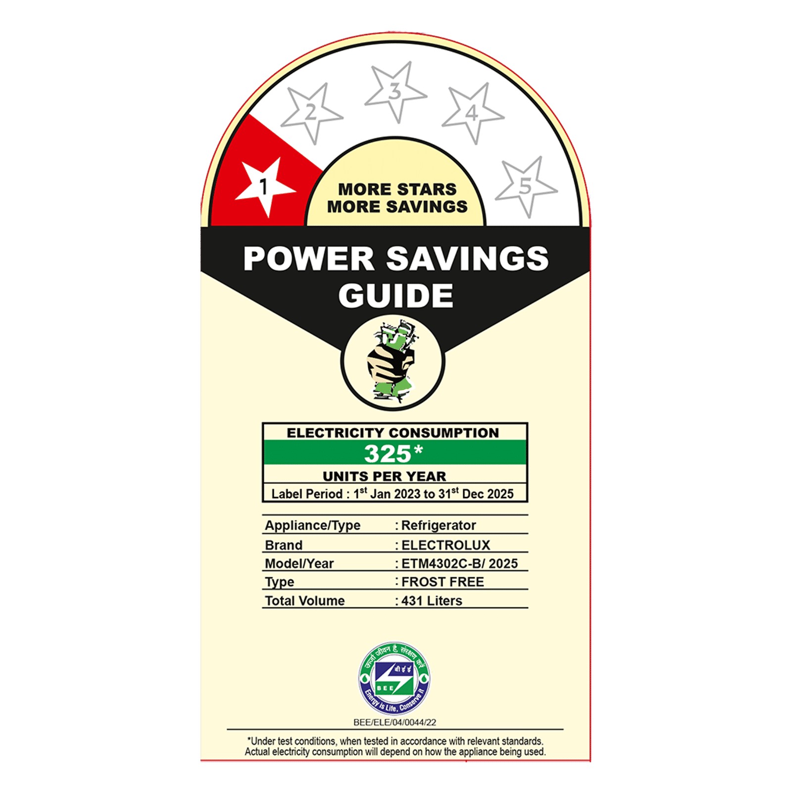 Electrolux 700 Series 431 Litres 1 Star Frost Free Double Door Refrigerator with AI AutoSense (ETM4302C-B, Matt Charcoal Black)