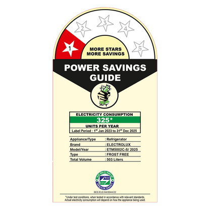 Electrolux 700 Series 503 Litres 1 Star Frost Free Double Door Refrigerator with AI AutoSense (ETM5002C-S, Steel)