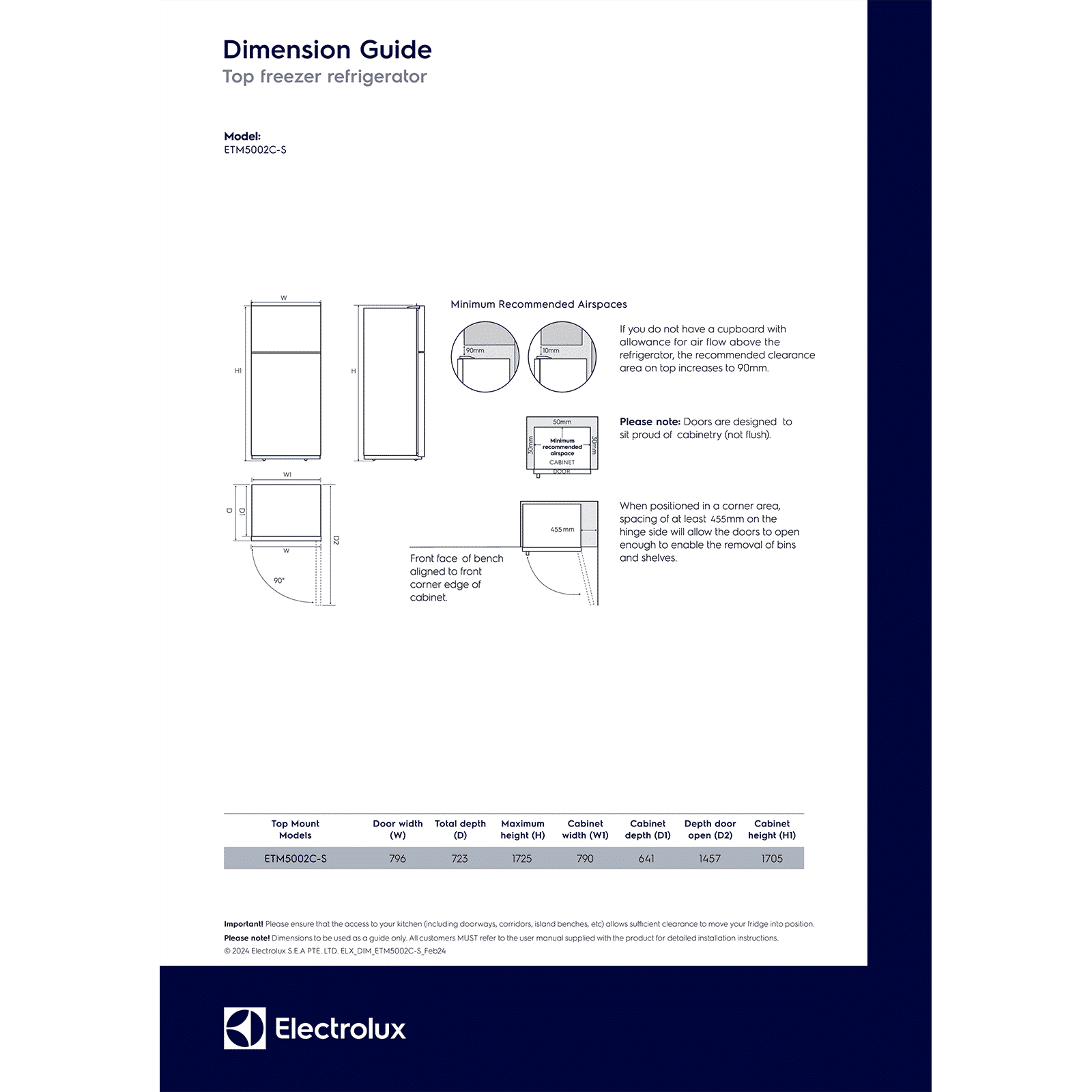 Electrolux 700 Series 503 Litres 1 Star Frost Free Double Door Refrigerator with AI AutoSense (ETM5002C-B, Matt Charcoal Black)